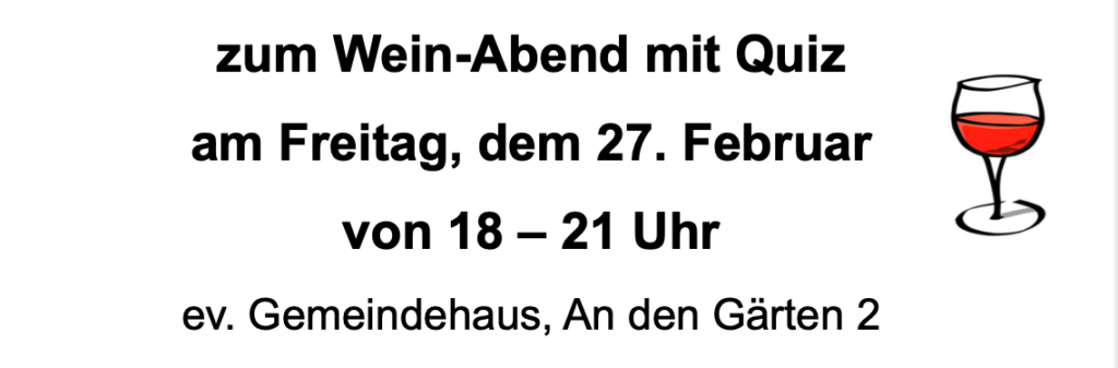 Wein-Abend mit Quiz 27.02.2026
