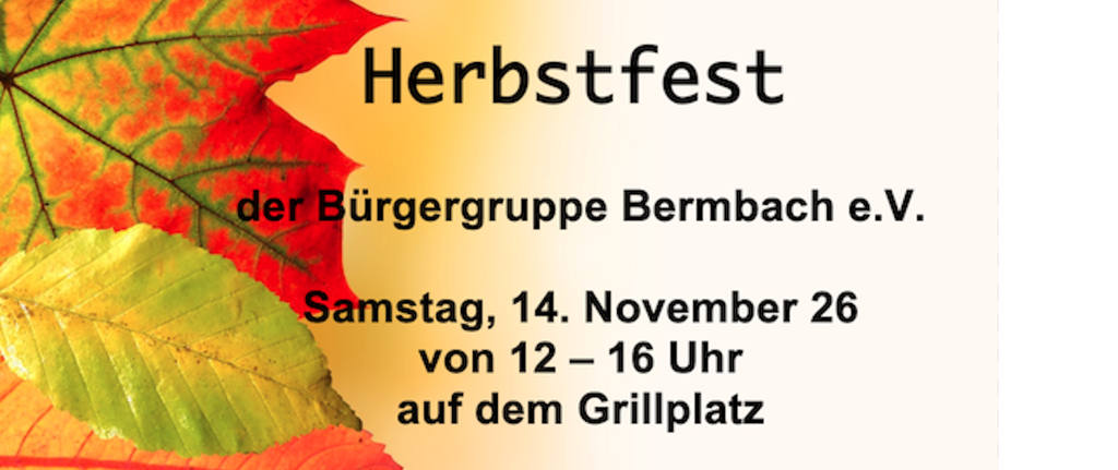 Herbstfest der Bürgergruppe Bermbach e.V. am 14.11.26